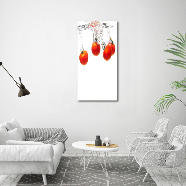 Verticale foto op canvas Tomaten onder water