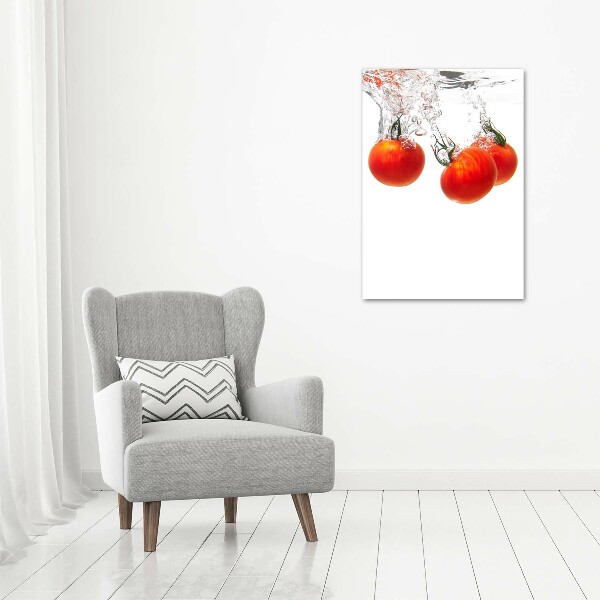 Verticale foto op canvas Tomaten onder water