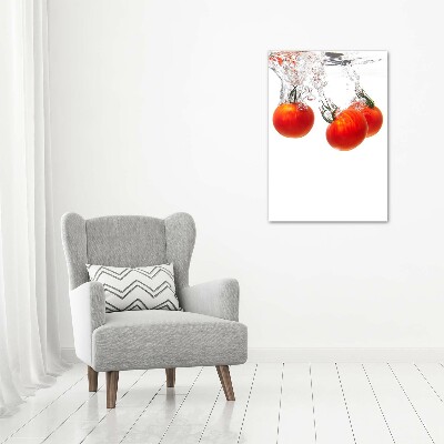Verticale foto op canvas Tomaten onder water