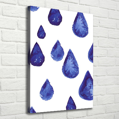 Verticaal schilderij op canvas Blauwe druppels