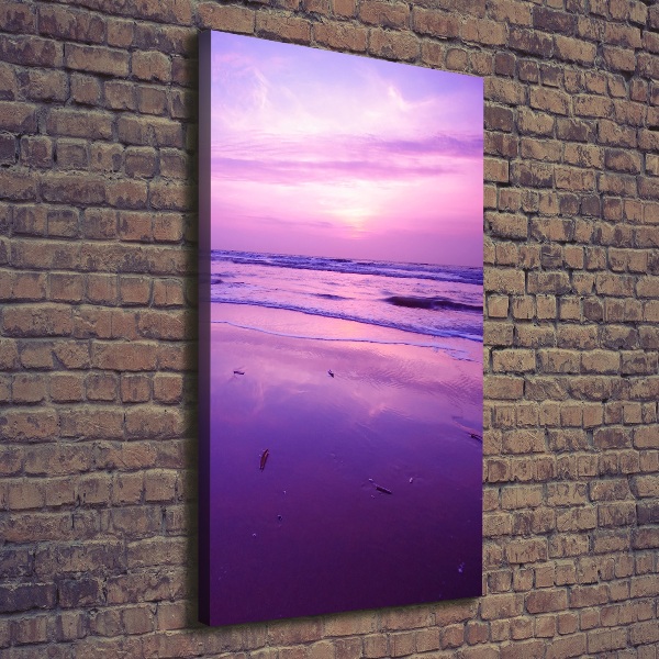 Verticale foto op canvas Zonsondergang aan zee
