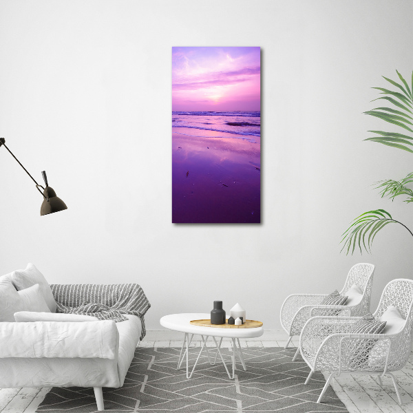 Verticale foto op canvas Zonsondergang aan zee