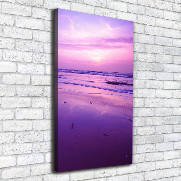 Verticale foto op canvas Zonsondergang aan zee