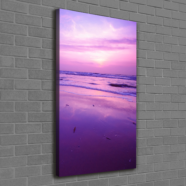 Verticale foto op canvas Zonsondergang aan zee