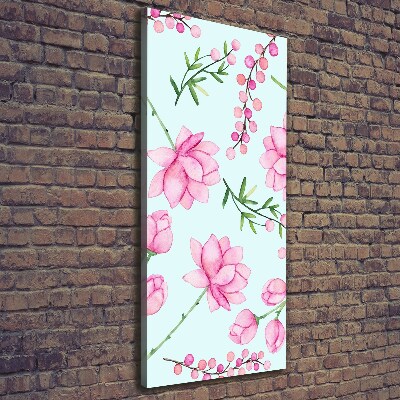 Verticale foto op canvas Bloemen en bessen