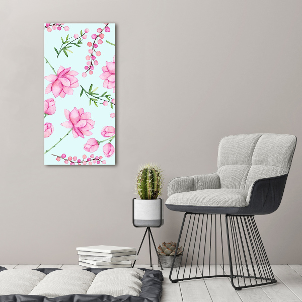 Verticale foto op canvas Bloemen en bessen