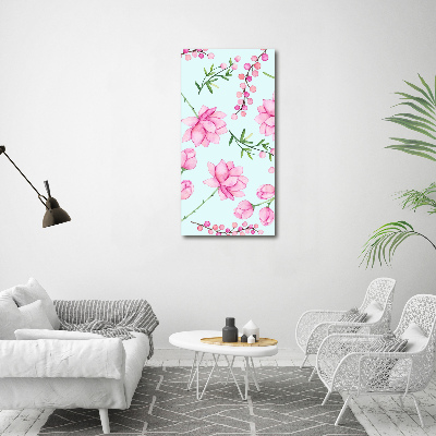 Verticale foto op canvas Bloemen en bessen