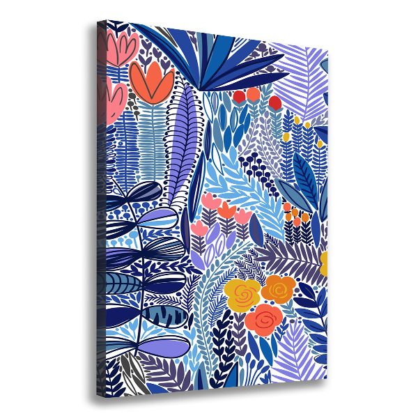 Verticaal canvasschilderij Tropische bloemen