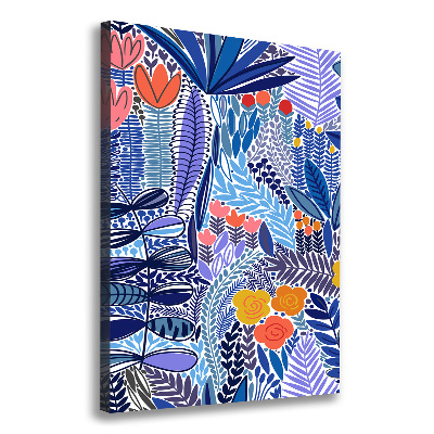 Verticaal canvasschilderij Tropische bloemen