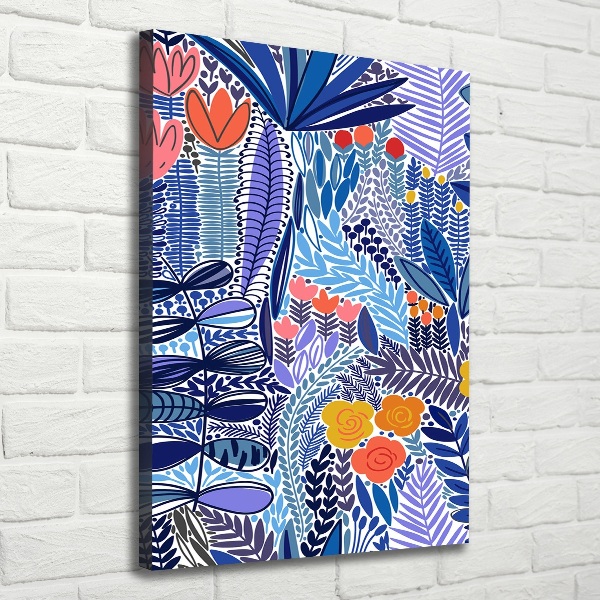 Verticaal canvasschilderij Tropische bloemen