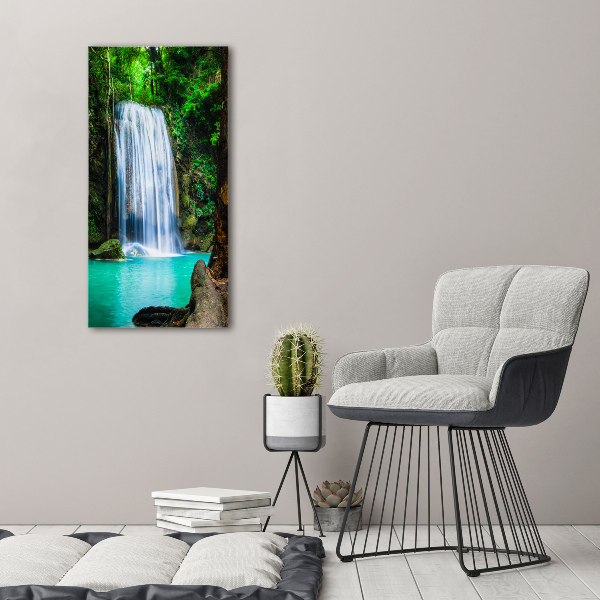 Verticale foto op canvas Waterval