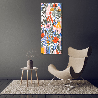 Verticale foto op canvas Tropische bloemen