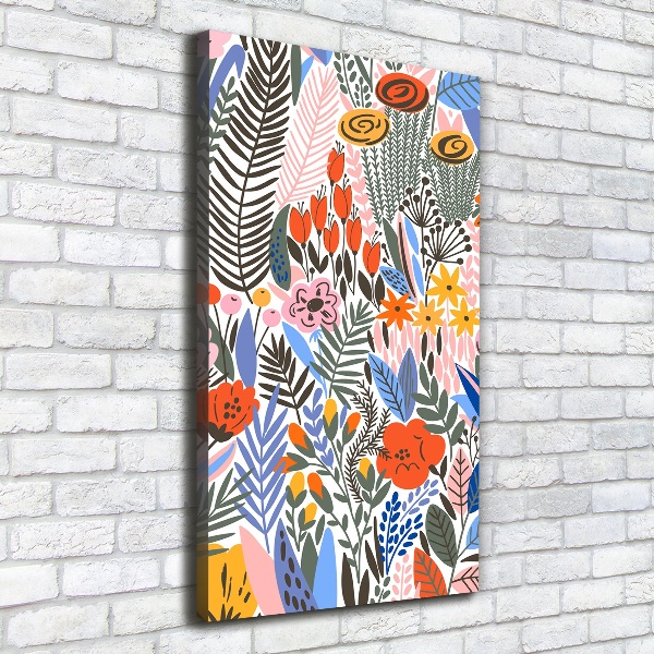 Verticale foto op canvas Tropische bloemen