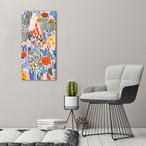 Verticale foto op canvas Tropische bloemen
