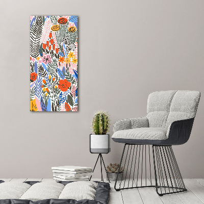 Verticale foto op canvas Tropische bloemen