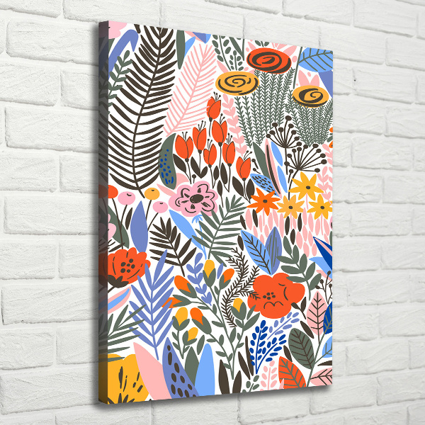 Verticale foto op canvas Tropische bloemen