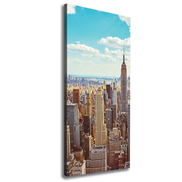 Verticaal schilderij op canvas New York vanuit vogelperspectief