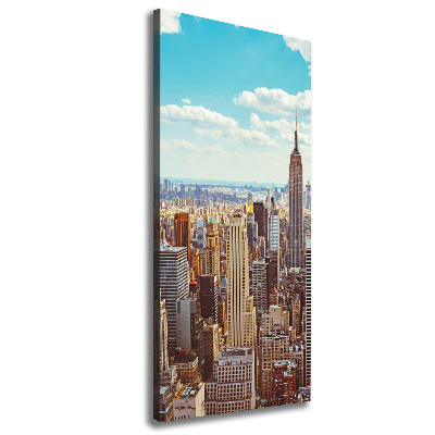 Verticaal schilderij op canvas New York vanuit vogelperspectief