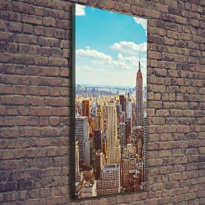 Verticaal schilderij op canvas New York vanuit vogelperspectief