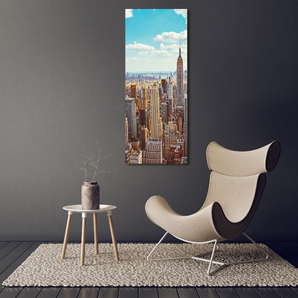 Verticaal schilderij op canvas New York vanuit vogelperspectief