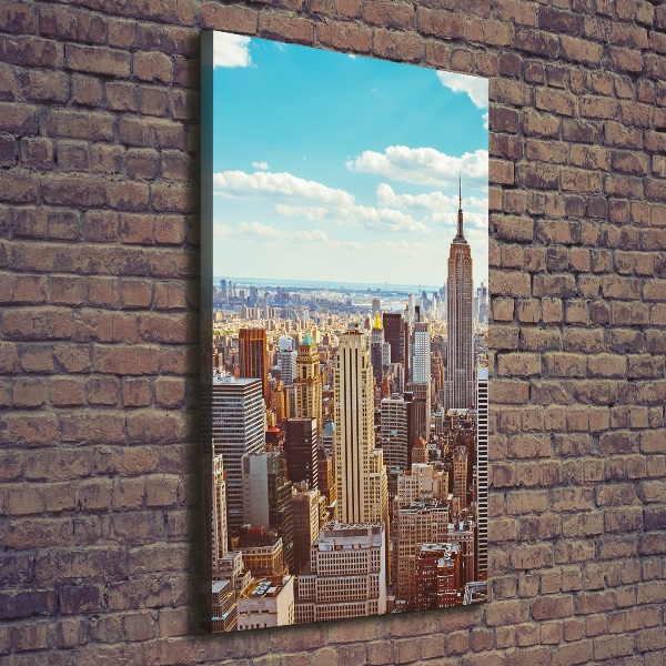 Verticaal schilderij op canvas New York vanuit vogelperspectief