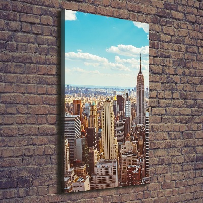 Verticaal schilderij op canvas New York vanuit vogelperspectief