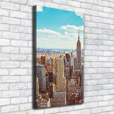 Verticaal schilderij op canvas New York vanuit vogelperspectief