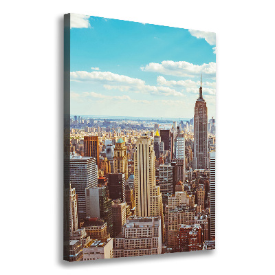 Verticaal schilderij op canvas New York vanuit vogelperspectief