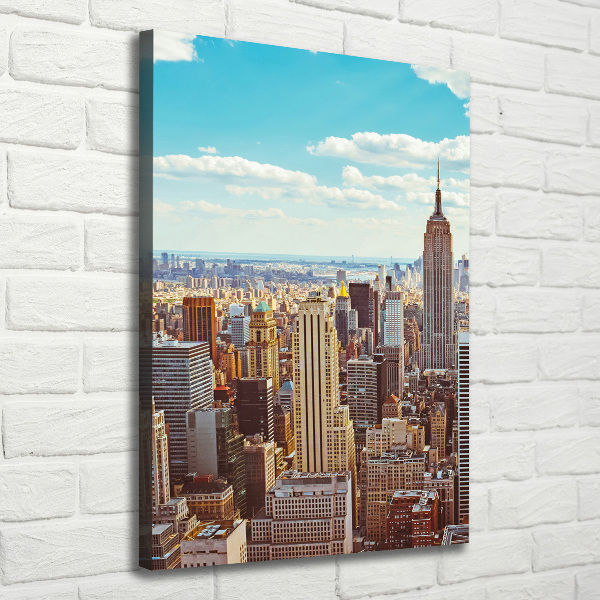 Verticaal schilderij op canvas New York vanuit vogelperspectief