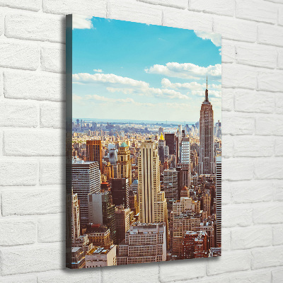 Verticaal schilderij op canvas New York vanuit vogelperspectief