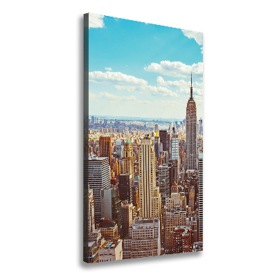 Verticaal schilderij op canvas New York vanuit vogelperspectief