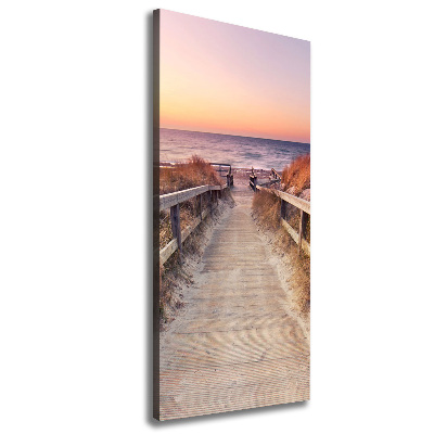 Verticale foto op canvas Pad naar het strand