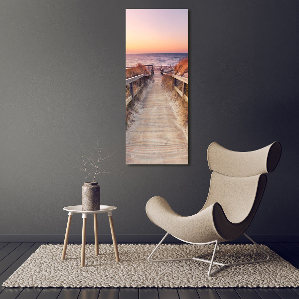Verticale foto op canvas Pad naar het strand