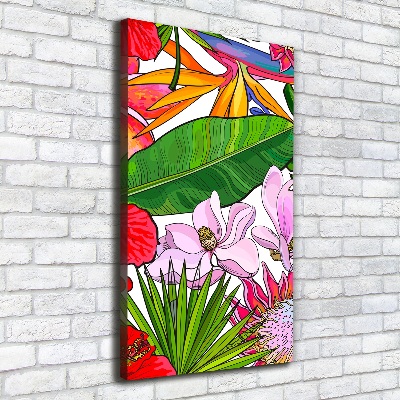 Verticaal canvasschilderij Hawaiiaans patroon