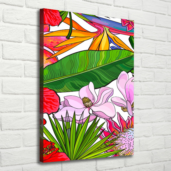 Verticaal canvasschilderij Hawaiiaans patroon