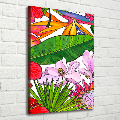 Verticaal canvasschilderij Hawaiiaans patroon