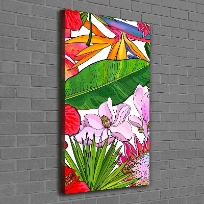 Verticaal canvasschilderij Hawaiiaans patroon