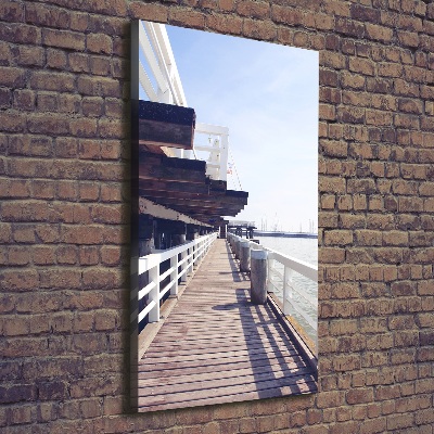 Verticale foto op canvas Pier in Sopot