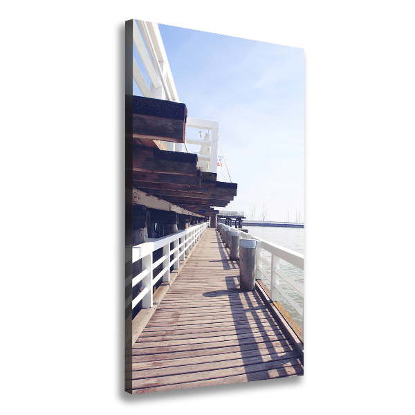 Verticale foto op canvas Pier in Sopot