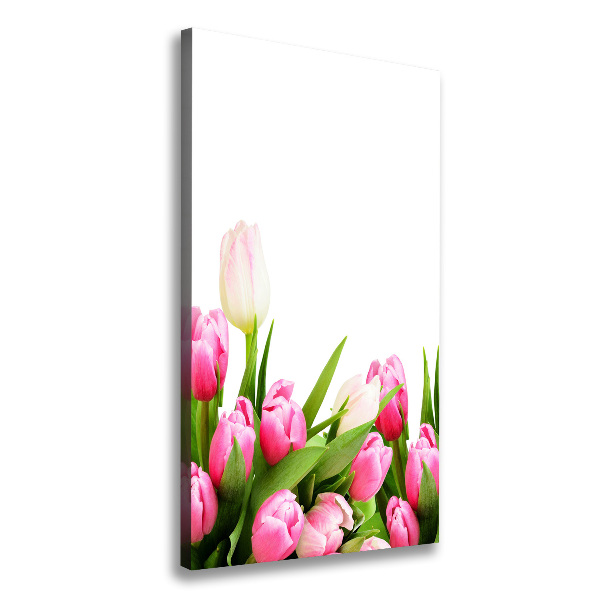 Verticale canvasfoto Roze tulpen