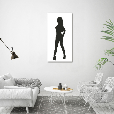 Verticale foto op canvas Silhouet van een vrouw