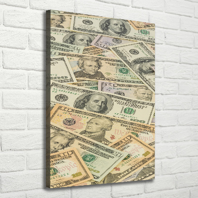 Verticaal canvasschilderij Dollarbankbiljetten