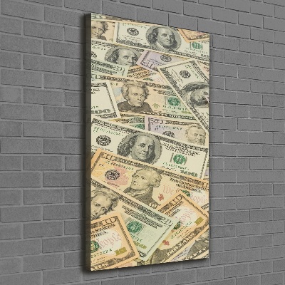 Verticaal canvasschilderij Dollarbankbiljetten