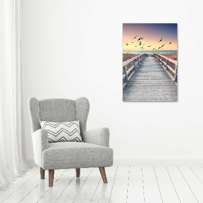 Verticale foto op canvas Pad naar het strand