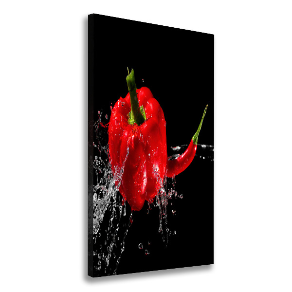 Verticaal schilderij op canvas Twee paprika's
