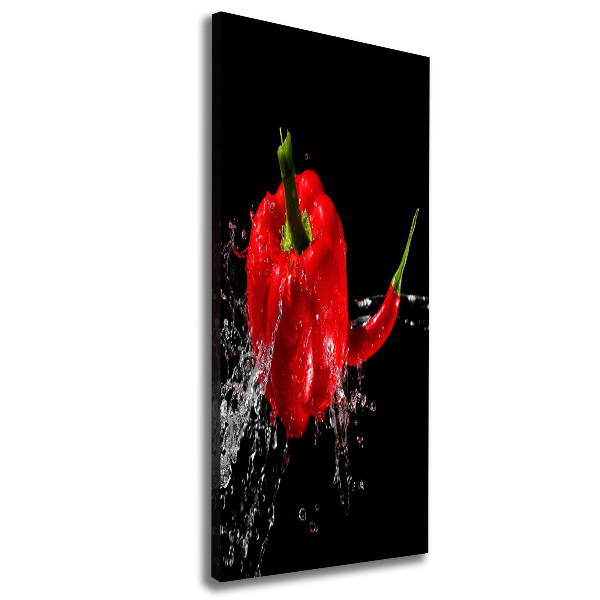 Verticaal schilderij op canvas Twee paprika's