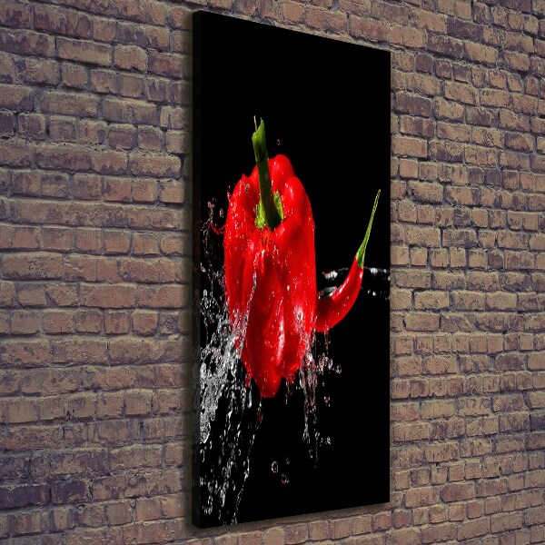 Verticaal schilderij op canvas Twee paprika's