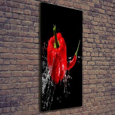 Verticaal schilderij op canvas Twee paprika's