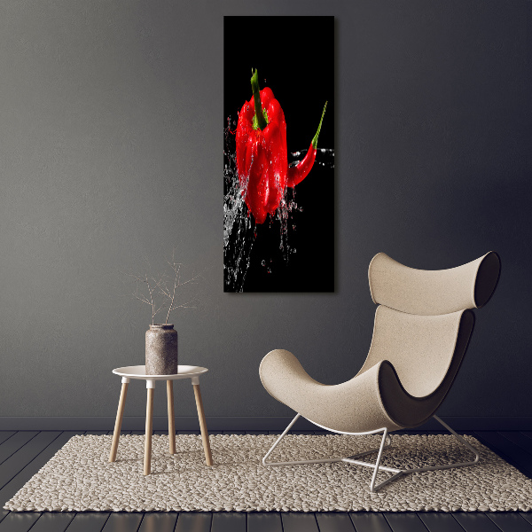 Verticaal schilderij op canvas Twee paprika's