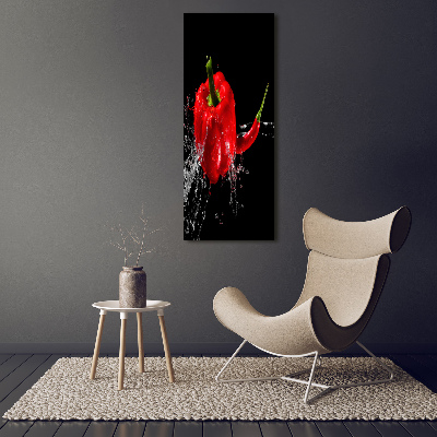 Verticaal schilderij op canvas Twee paprika's